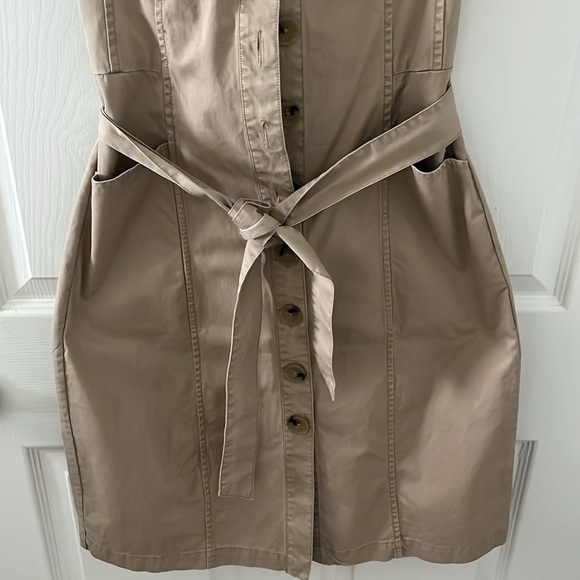New w/Tag ~Banana Republic Midi Dark Tan/Beige Dress Size 2 - Picture 3 of 4